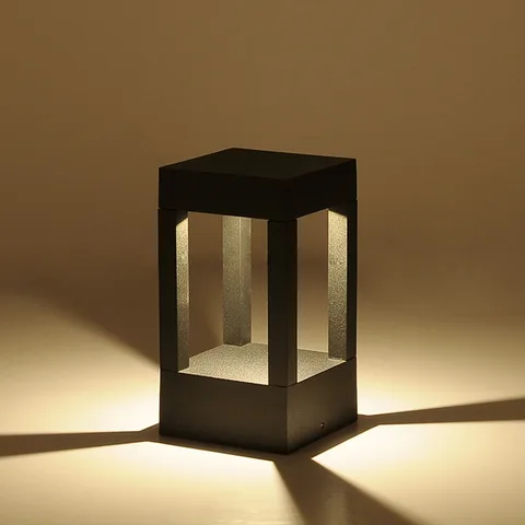 Preto ao ar Livre à Prova Iluminação do Gramado Becostar Alumínio Cinza Água Led Bollard Lâmpada Altura 200 Milímetros – d’