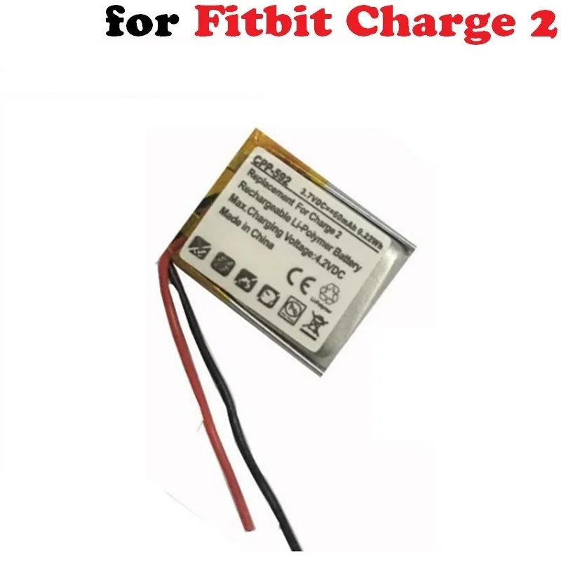 

3.7V Battery Replacement for Fitbit Charge 2 Smart Watch Smartwatch 60mAh Lithium Polymer Rechargeable Accumulator\