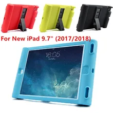 Для нового iPad 9,"() Детский безопасный противоударный резиновый силиконовый чехол-подставка с подставкой