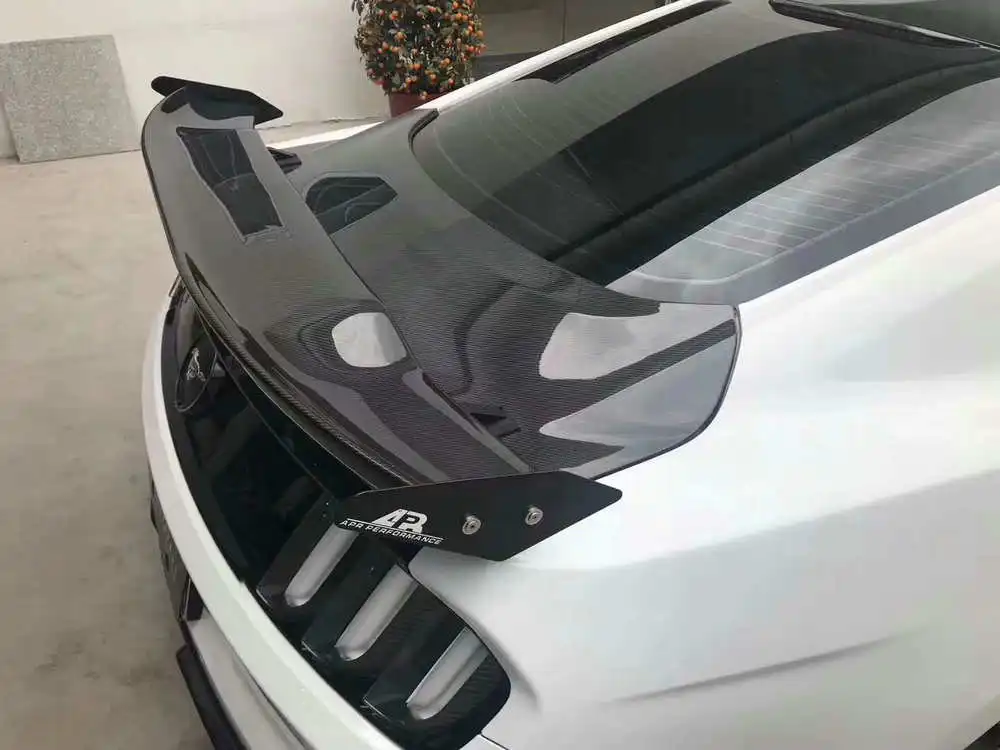 APR стиль Настоящее карбоновое волокно Автомобильный задний спойлер багажника крыло губы для Ford Mustang- кузов Автомобильный задний бампер для губ