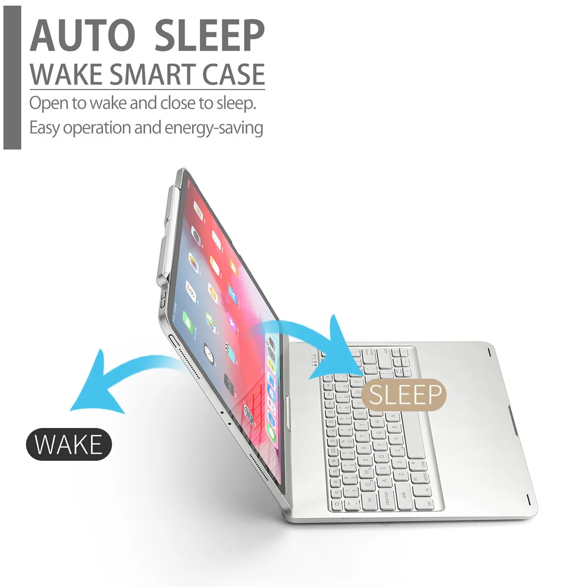 Для iPad Pro 12 9 дюймов 2018 Чехол 7 цветов с Подсветкой Bluetooth клавиатура вращение на 360