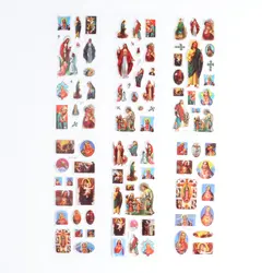 Наклейка с Иисусом 100 листов/lot Высокое качество Христа Спасителя мультфильм 3D объемные наклейки Классические детские игрушки подарок