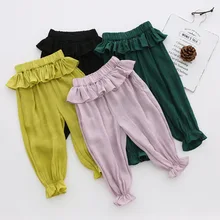 Шаровары для девочек, летние детские противомоскитные штаны Свободные домашние шифоновые штаны детские повседневные шаровары Vestidos Infantil
