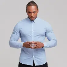 Новая роскошная мужская Повседневная рубашка с длинными рукавами для мужчин, ТОНКАЯ вертикальная полосатая рубашка с квадратным воротником, деловая модная мужская рубашка