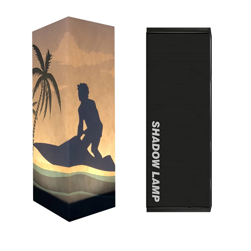 

sport surfing night lights beach design peaper shadow decorative lamp AA USB power touch sensor light dimmable IY303169-32