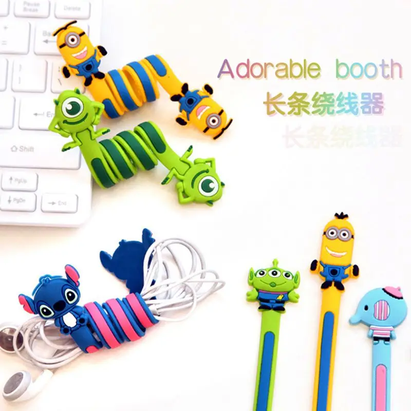 

Cute Cartoon Animal Long Cable Winder Headphone Earphone Organizer Wire Holder Home Office Kitchen Storage Organization