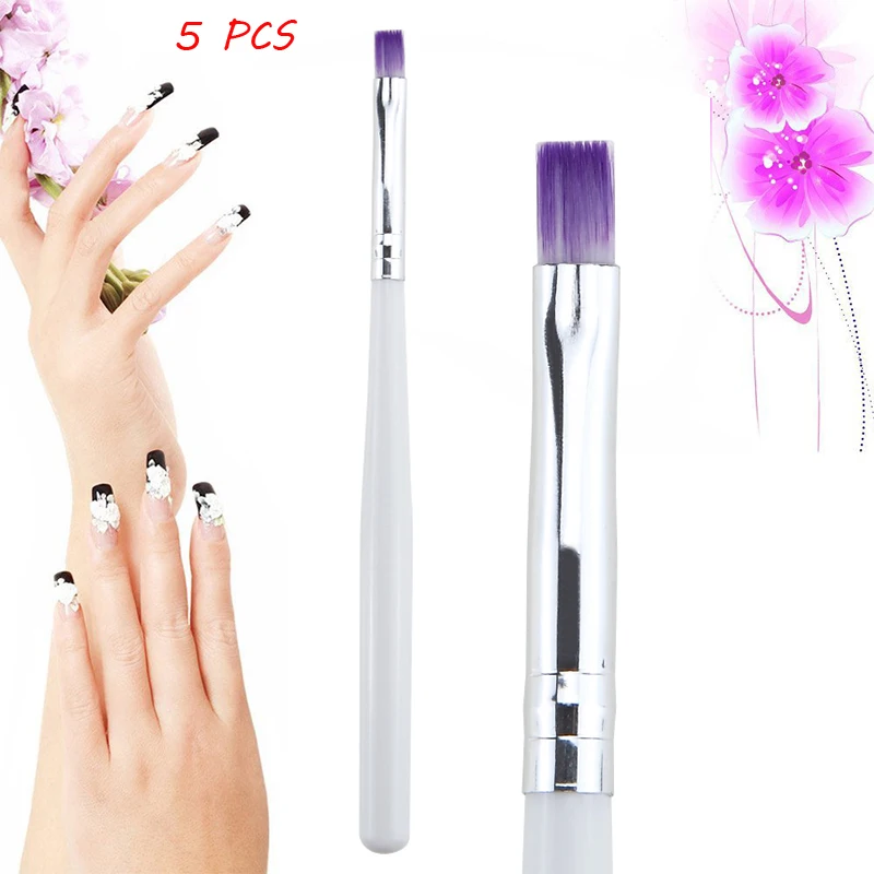 

ELECOOL 5Pcs Professional UV Gel Non-corroding Drawing Pen Nail Art Brush For Manicure DIY Tool Gradient Purple Color Brush