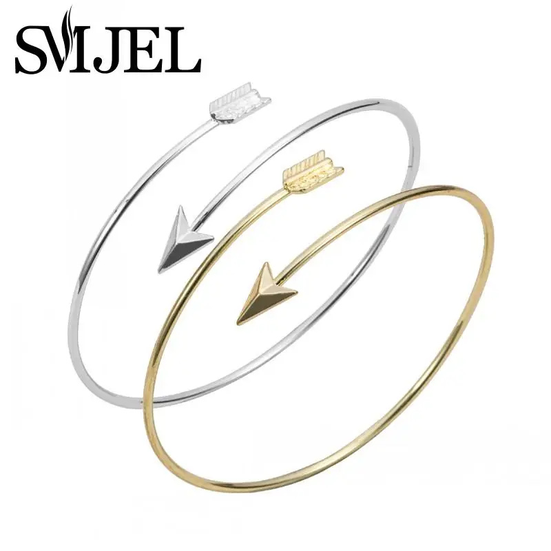 SMJEL Регулируемая стрелка браслет манжета крошечная стрела браслет мужской модный женский браслет оптом 30pcs-G016