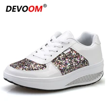 Женские кроссовки, визуально увеличивающие рост; обувь для фитнеса; блестящие туфли для похудения; обувь для танцев на толстой подошве; золотистая обувь для фитнеса