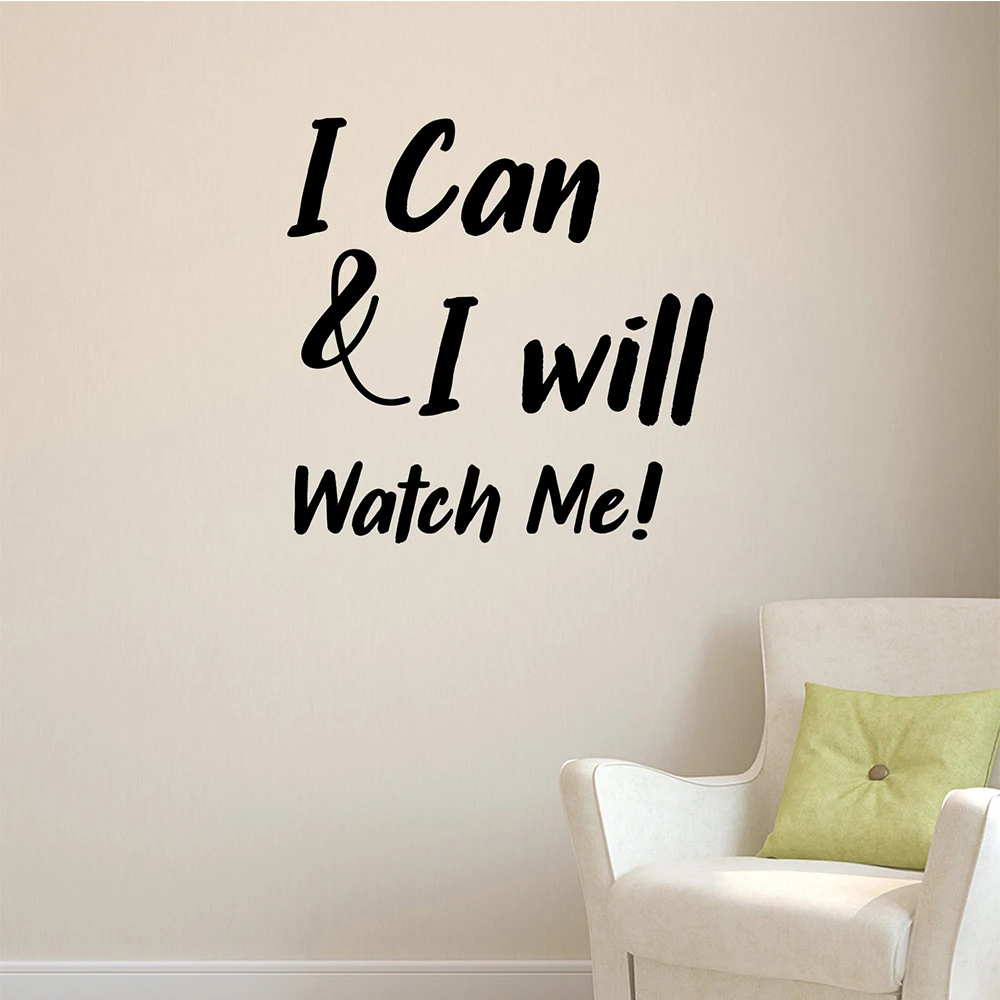 

Drop Shipping I can I will Positive Sentence Home Decoration Self Adhesive Wall Art Decal For Office Room Decor Bedroom Mural