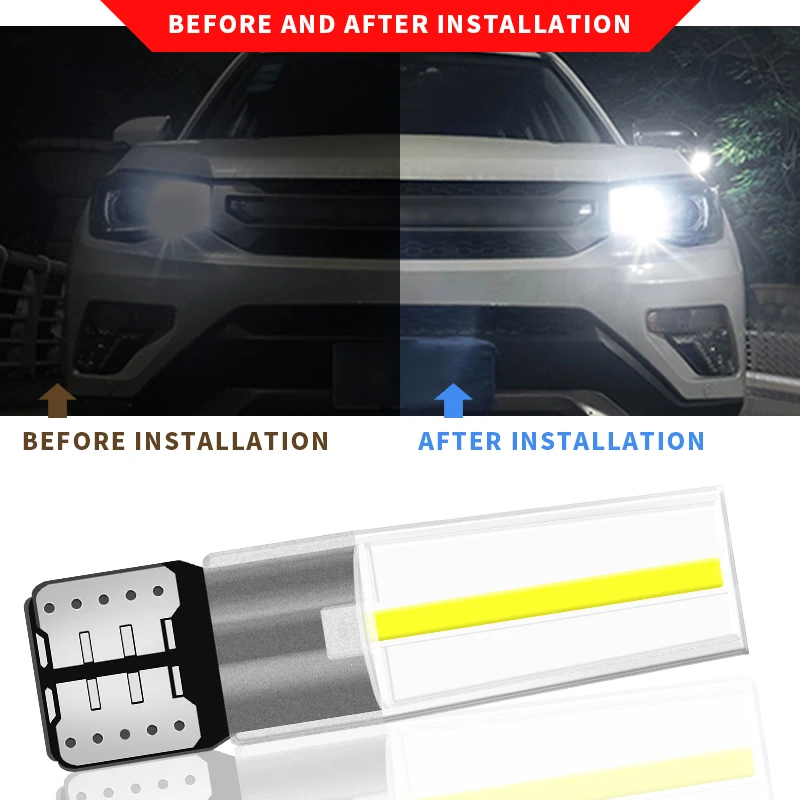 2019 новые W5W led T10 cob стекло автомобиля светильник со светодиодными нитями на авто