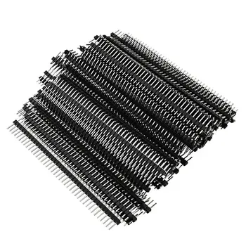 

100pcs Male Header Pins, Straight Single Row 40 Pin 0.1 Inch (2.54mm) Male Pin Header Connector PCB Board Pin Connector Electr