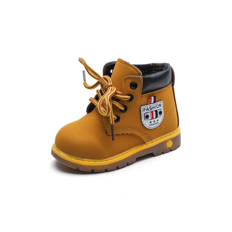 

Autumn Winter Children boots PU leather Comfortable Boys Girls Baby keep warm shoes Ankle Snow boots Kids Leather shoes