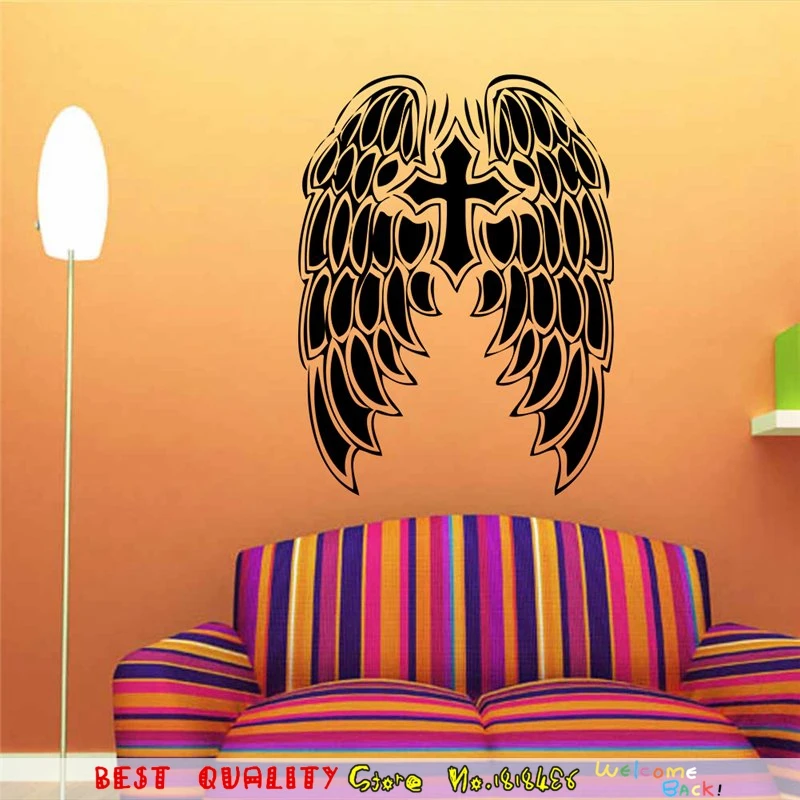 Cross Wall Stickers Jesus Christ God Bless Church Bedroom Decorations