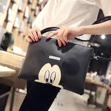 Fashion new Handbags High quality PU leather Women bag Mickey cartoon printing Sweet lady envelope bag Shoulder Messenger Bag