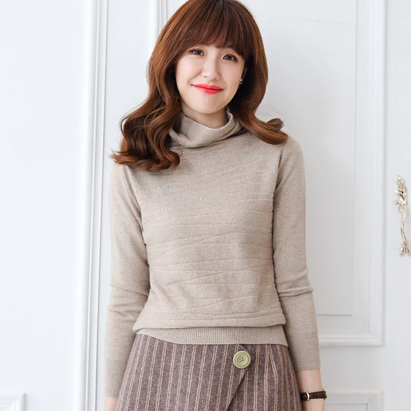 adohon 2018 womens winter Cashmere sweaters and auntmun women knitted Pullovers Turtleneck High Quality Warm Female Solid