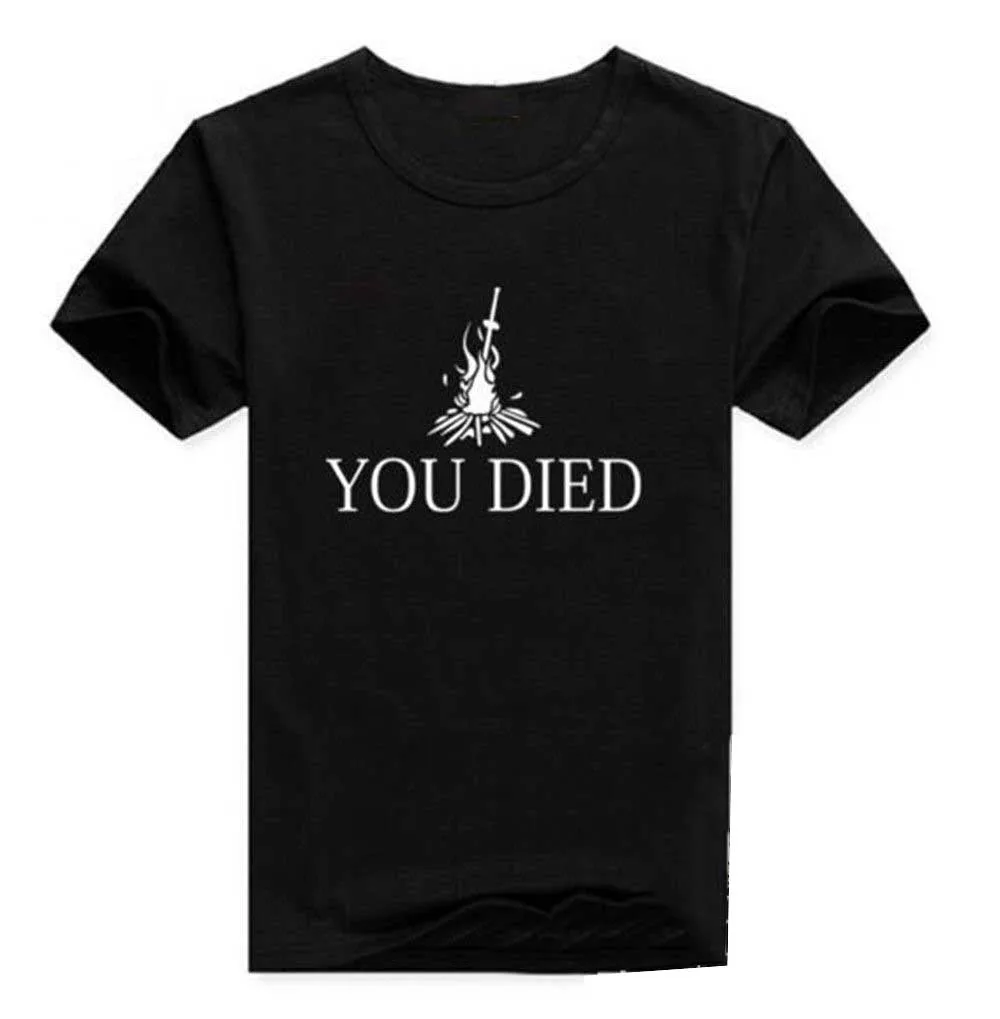 2018! Футболка для любителей игры Dark Souls 3 YOU DIED 100% хлопок новые брендовые футболки |