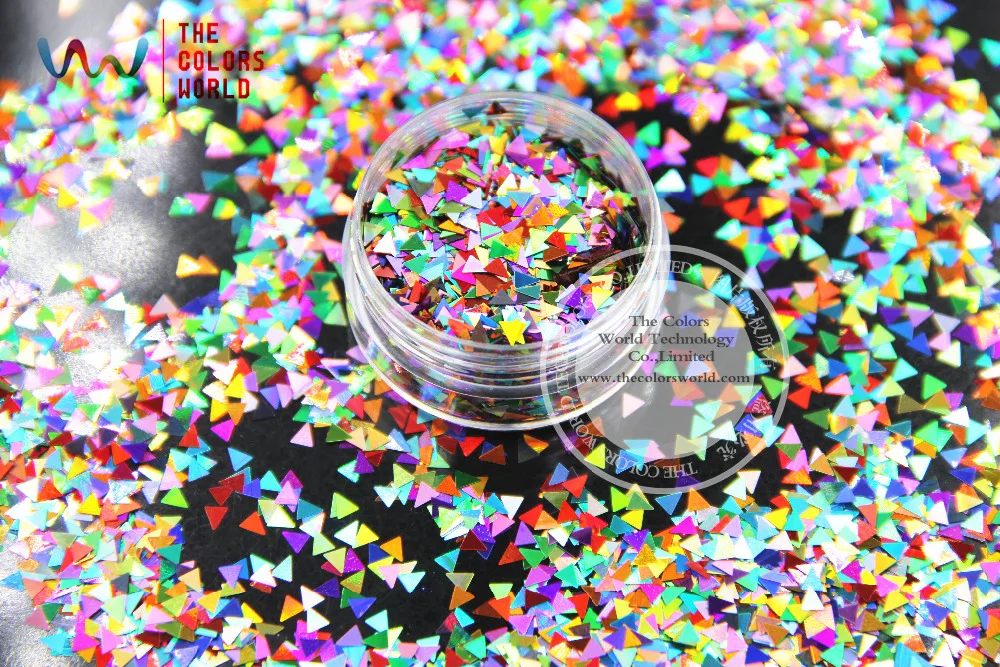 

TA3-310 Mix Laser Holographic Colors Triangle Shape Glitter Sequins for nail art DIY decoration and Holiday decorations