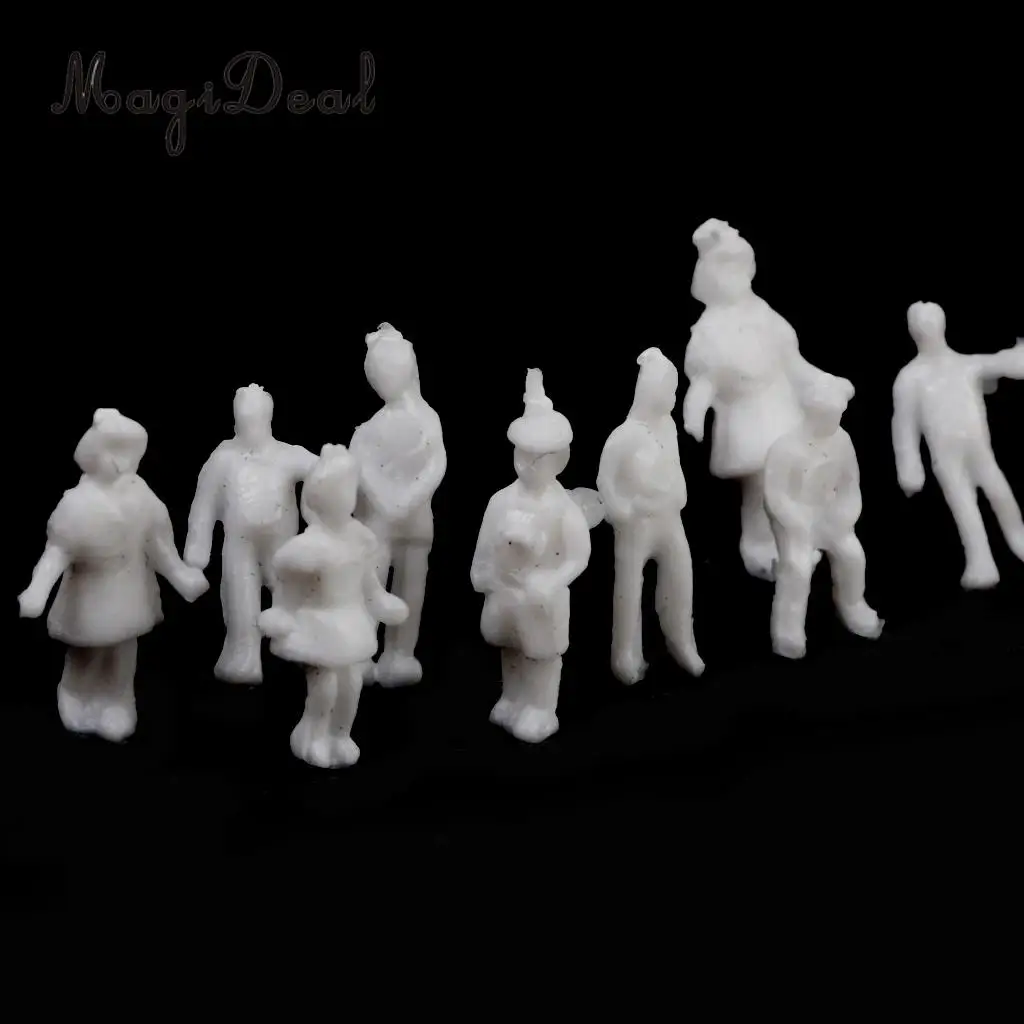 1:200 &1:100 Scale Model Train People Figures TT Architecture Model Station Platform Scenery White Unpainted Figures People