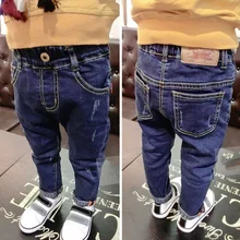 Джинсы для мальчиков детская одежда темно-синие штаны для мальчиков-подростков на весну и осень джинсы для мальчиков 3, 4, 5, 6, 7 лет