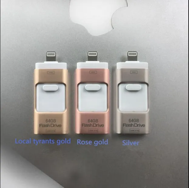 new! 3 in1 Usb flash drive 8gb 16gb 32gb 64gb 128gb For iPhone 5/5s/5c/6/6 Plus/ipad i-Flashdrive Pen Drive /Otg Usb Flash stick