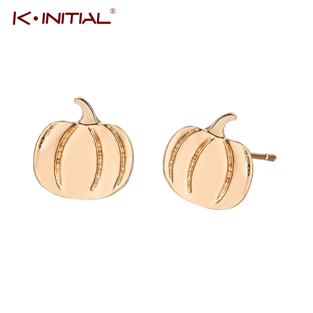 

Kinitial New Arrival Sale Pumpkin Stud Earrings Trendy Bohemian Gold Silver Punk Halloween Earrings Boho Design Create Jewelry