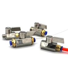 Мини шаровой кран из нержавеющей стали Ручка 1/4 1/2 BSP Женский Мужской для работы с персональными компьютерами, союз адаптер 6/8/10/12 мм шланг SS304 2 ходовой шаровой кран