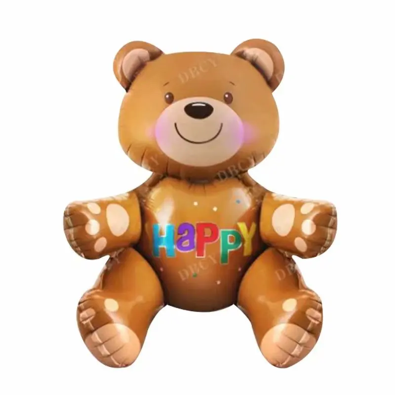 Большие 3D Медвежонок фольгированные воздушные шары, классические игрушки, гелиевые шары с днем рождения, надувные игрушки, детские вечерние игрушки - Цвет: Синий