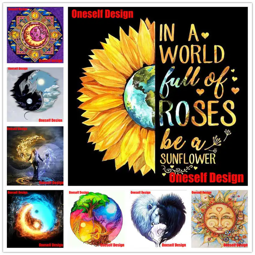 

Hot Sale 5D Diamond Painting Full SunFlower 5D Diamond embroidery Full Square Cartoon 5D diamond mosaic Sale rhinestone pictures