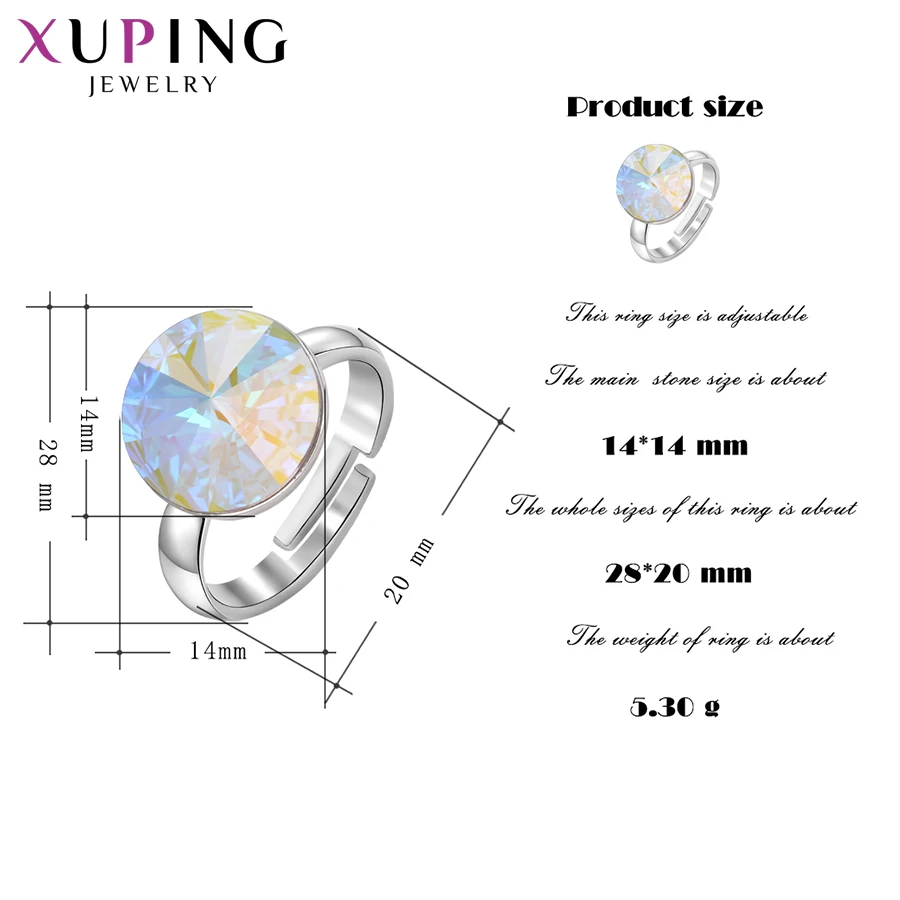 Xuping ювелирные изделия круглой формы новейшее кольцо Роскошные Кристаллы от Swarovski Мода для женщин подарок на Рождество M62-10014