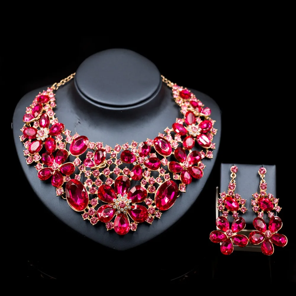 Женский Свадебный комплект из колье серёг и кольца|necklace and earrings|bridal jewelry setstrendy bridal