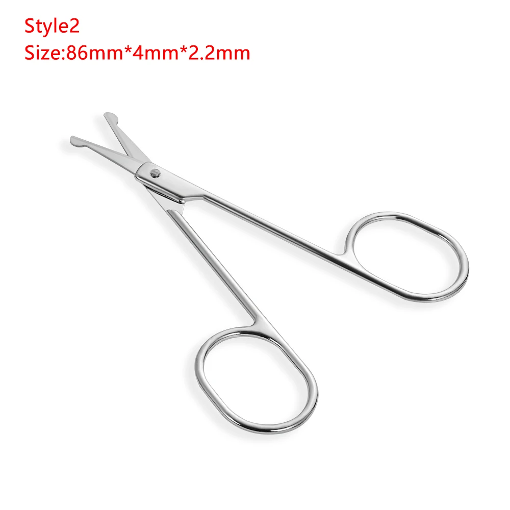 Professional Makeup Scissors Stainless Steel Eyebrow Scissor Woman Nose Hair Face Hair Mustaches Removal Tool Silver Cosmetic