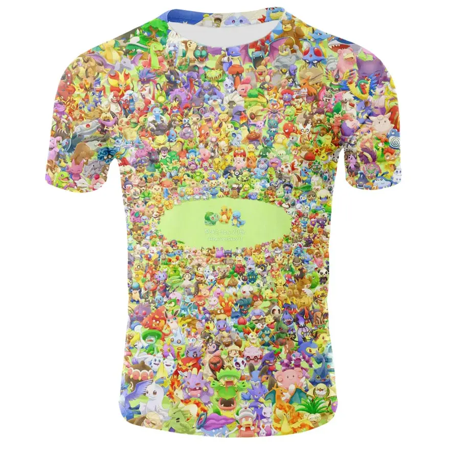 

3D Pokemon Pikachu T Shirt For Men Women T-shirts Fashion Summer Casual Tees Tops Anime Cartoon Clothing Cute Costume Drop Ship