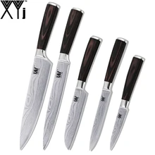 

Best Stainless Steel Knife 3.5" Paring 5" Santoku 5" Utility 8" Chef 8" Slicing Knife 5 Pieces Cooking Tools Sharp Kitchen Knife