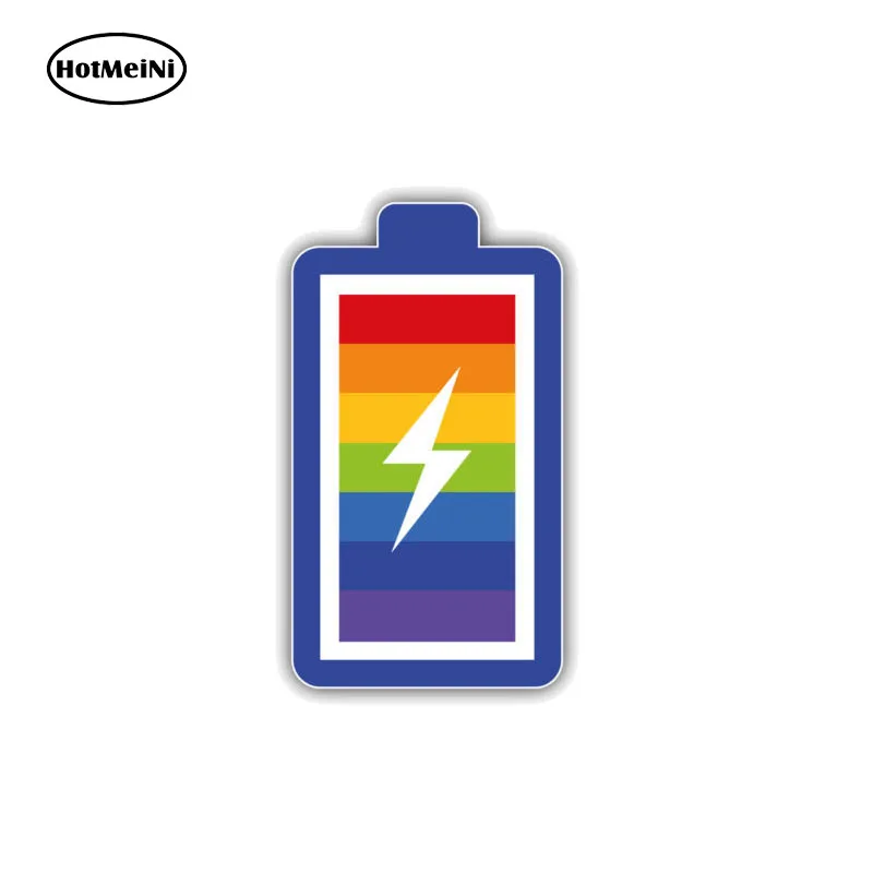 HotMeiNi Personality LGTB Gay Pride Rainbow Battery PVC Decal Car Sticker Body Bumper Accessories 7CM*13CM | Автомобили и