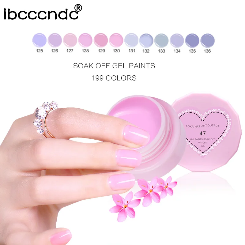 

UV Painting Gel Pink Purple Series 6ml Jar Pure Color Nail Art Design Salon Recommend Soak UV LED Nail Gel Color Paints Varnish