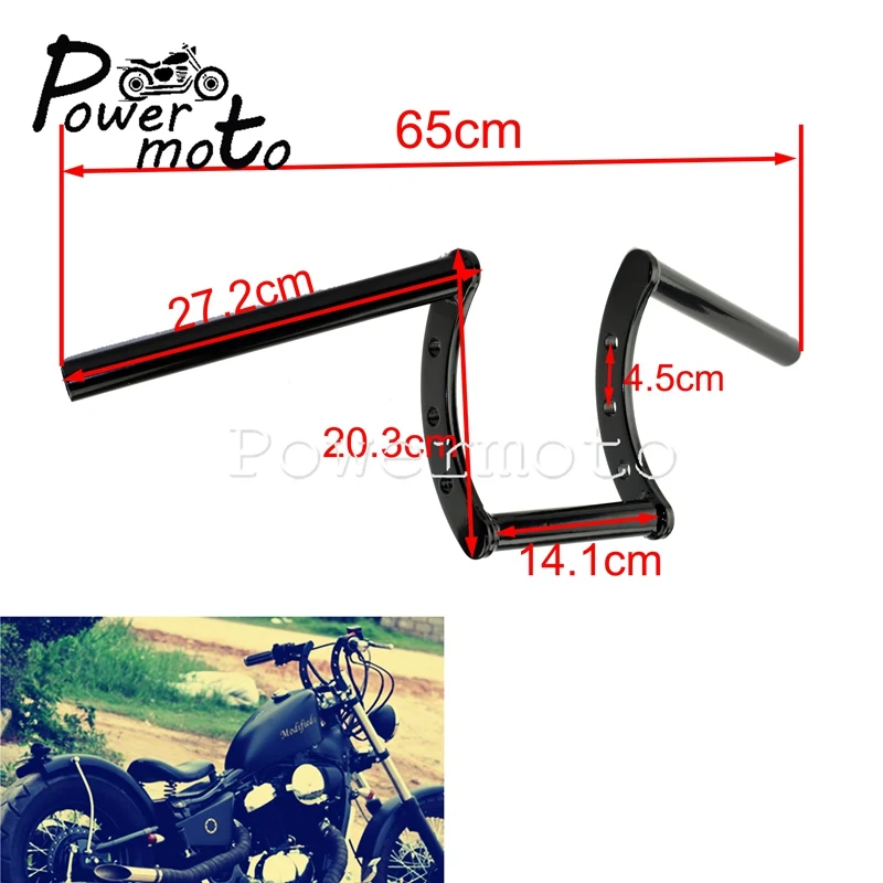 

Z Bar 1" Drag Bar Cafe Racer 25mm Handlebar 5” Rise Handle Bars for Chopper Scrambler Triumph Dyna Sportster Touring