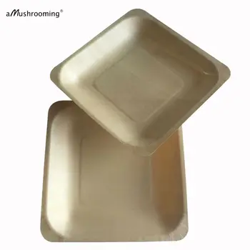 

x25 Biodegradable Square Disposable Wooden Plates 14cm Party Candy Dessert Plates Tableware Wedding Restaurant Picnic Birthday