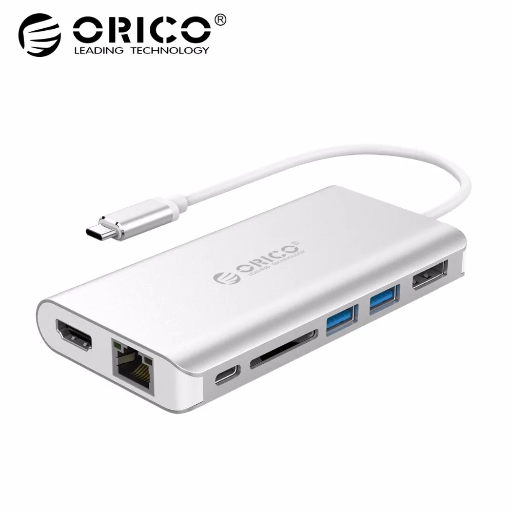 

ORICO 7 in 1 USB 3.1 Type C USB Hub USB C To HDMI RJ45 SD Card Reader USB 3.0 HUB for MacBook Huawei Mate 10 P20 Samsung