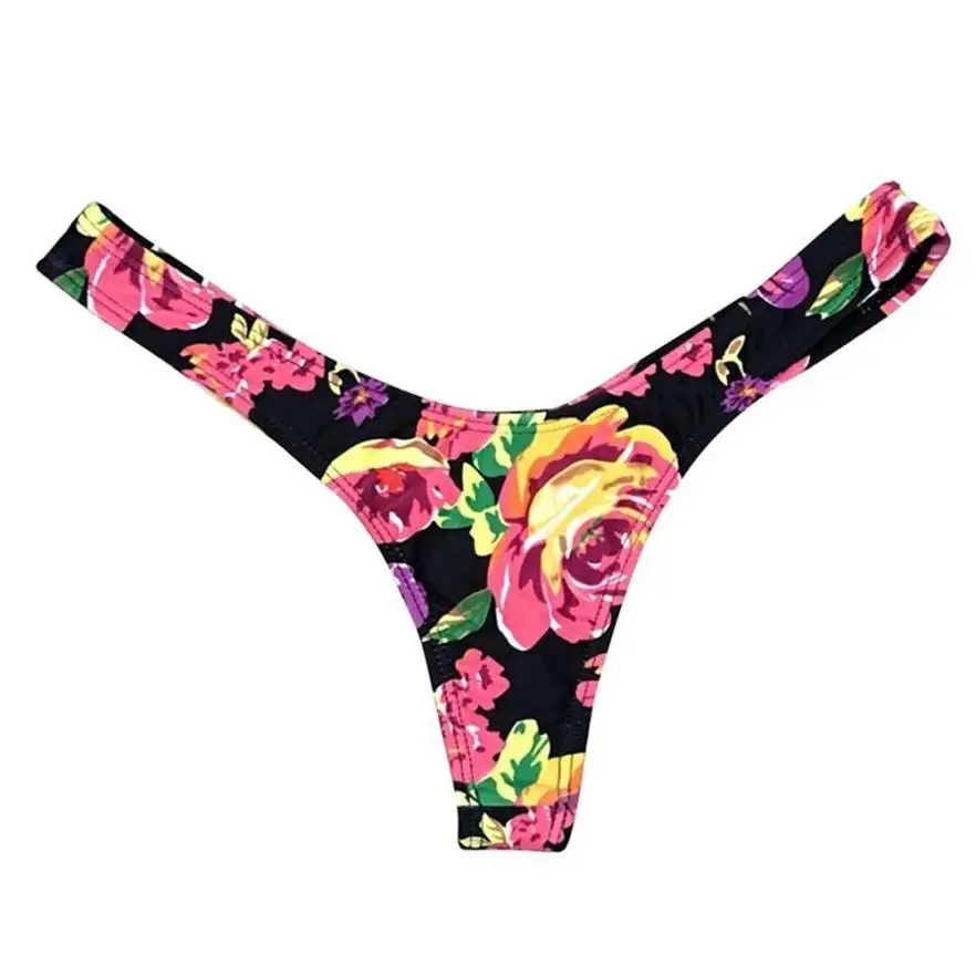 Bathing Suit Women Brazilian Print Thong  Bikini Bottom Swimsuit Women