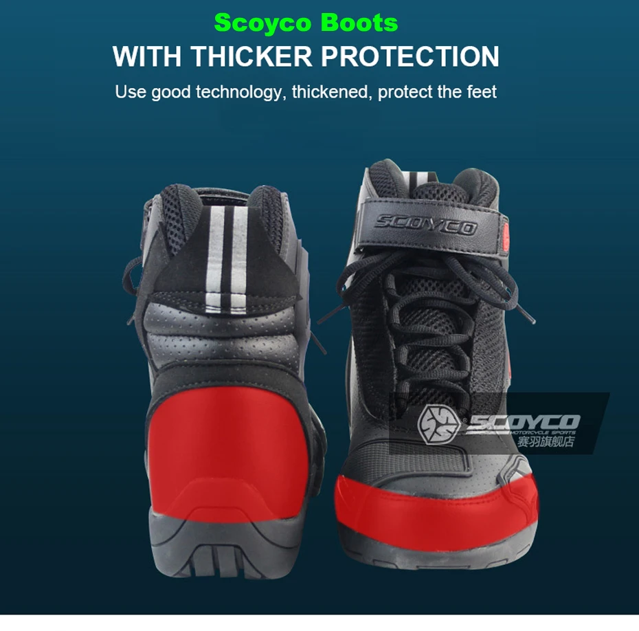 Для мужчин мотоциклетные кожаные сапоги для мотокросса MX обувь для бега Мотоцикл обувь для верховой езды мотоциклетные ботинки; Черный Цвет SCOYCO MT015