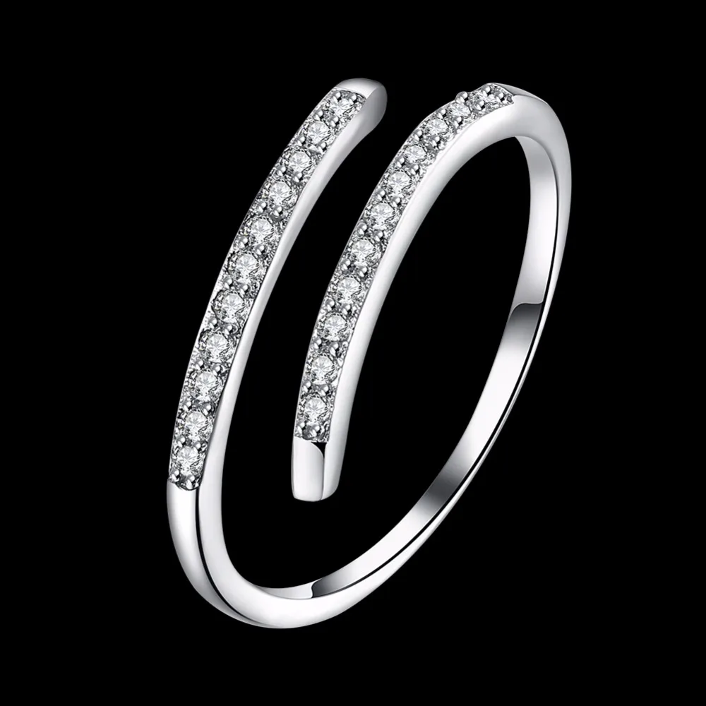 Women's Fashion Jewelry readjustable Rings 100 925 sterling silver Two