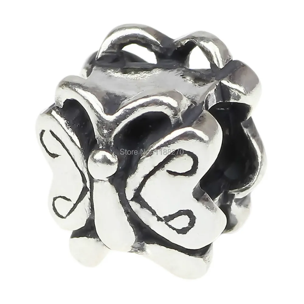 

925 Sterling Silver Charm Little Butterfly European Style Fit Snake Chains& Necklaces Bracelet DIY