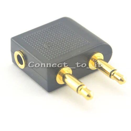 50pcs lot Airline Airplane Earphone Headphone Headset Jack Audio Adapter 3 5mm