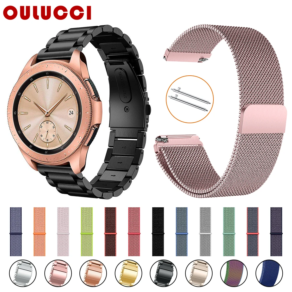 OULUCCI 20 мм 22 нержавеющая сталь для Samsung galaxy watch 46 мм/42 ремешки часов Gear S3/Classic huami amazfit