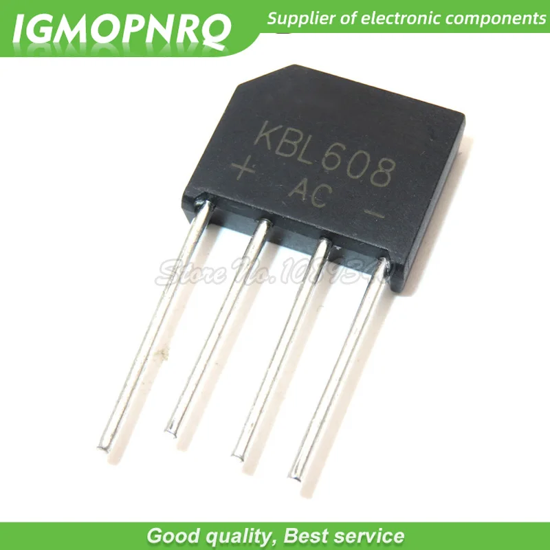 

10PCS free shipping 100% new original bridge rectifier bridge KBL608 bridge rectifier 6A 800V flat bridge bridge
