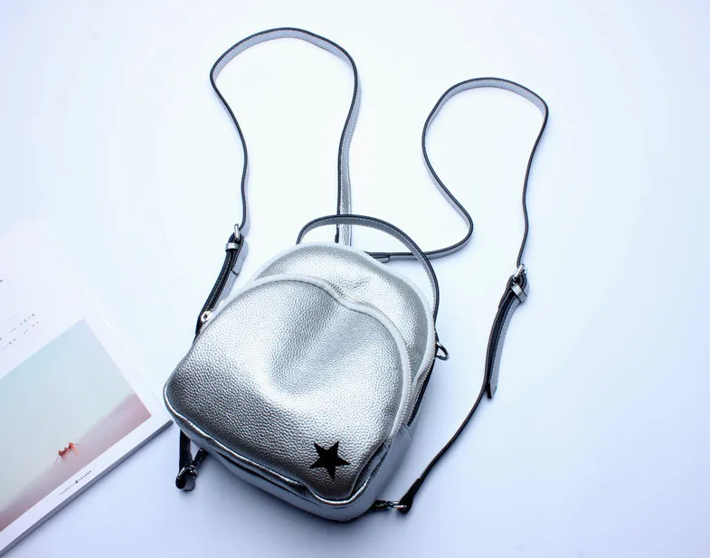 

100% Genuine Leather Small Backpack For Women Multi-Function Shoulder Bag Natural Cow Leather Mini Backpack Black mochilas mujer