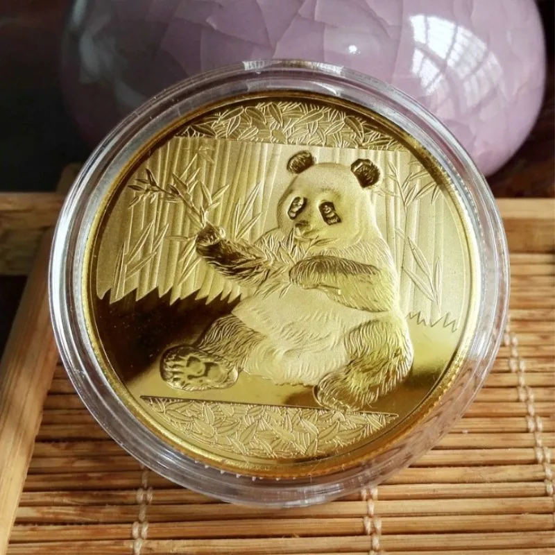 Монеты в виде панды, памятная декоративная монета - Цвет: Gold has shell