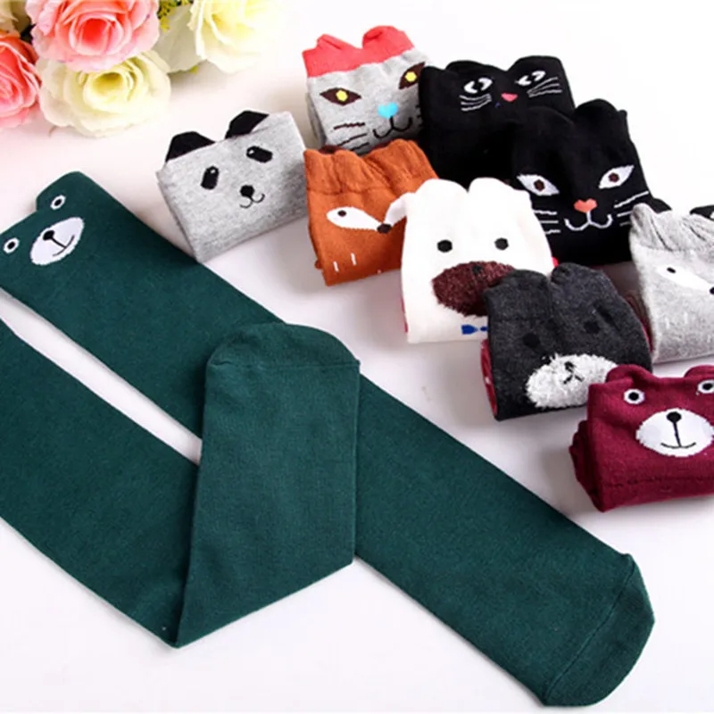 

Hot New 10 Styles Children Baby Girls Cute Character Knee Socks Fox Cotton Dancing Socks Leg Warmer For Toddler Kids