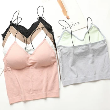 

Sexy Women's Camisole Fashion Sequins Tank Top Summer V Neck Padded Underwear Top